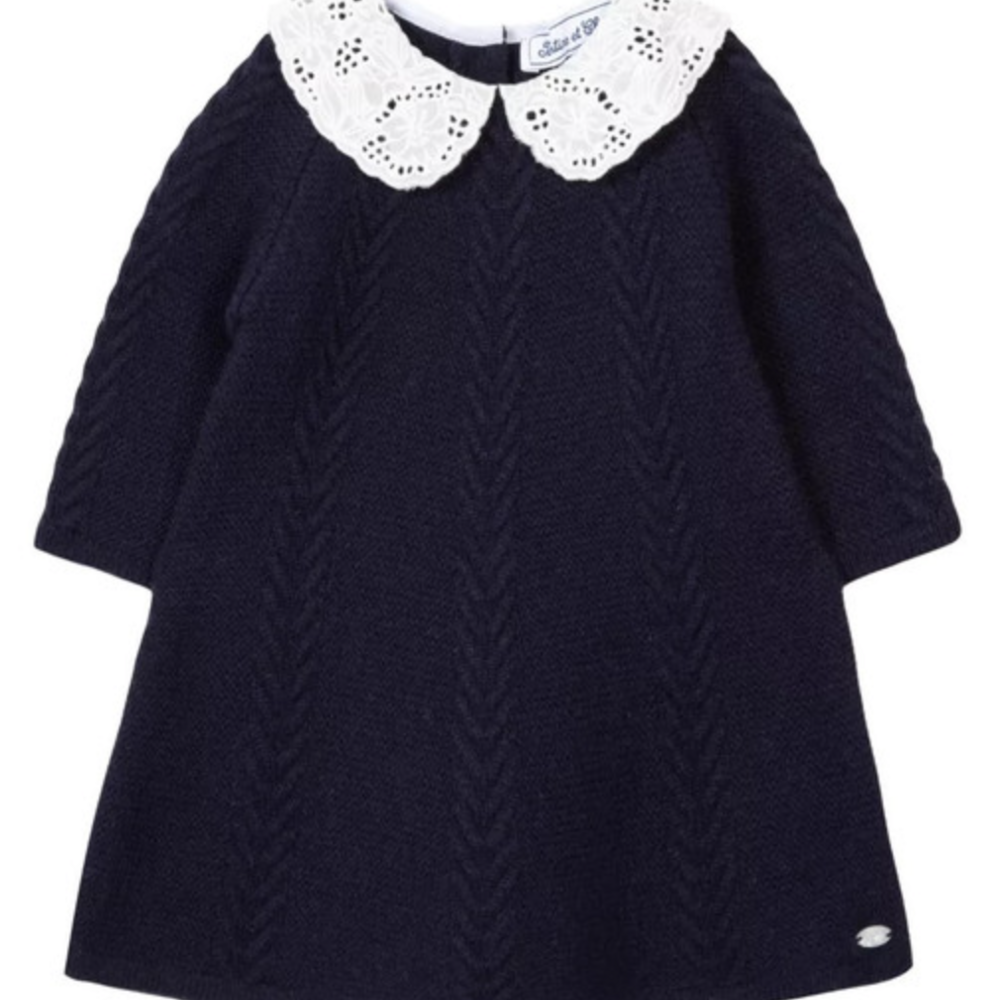 Jurkje blauw met wit kraagje Marine