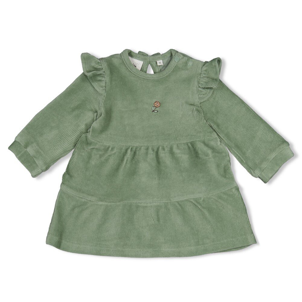 Jurk velours rib - Lucky Bloombird Jade Groen