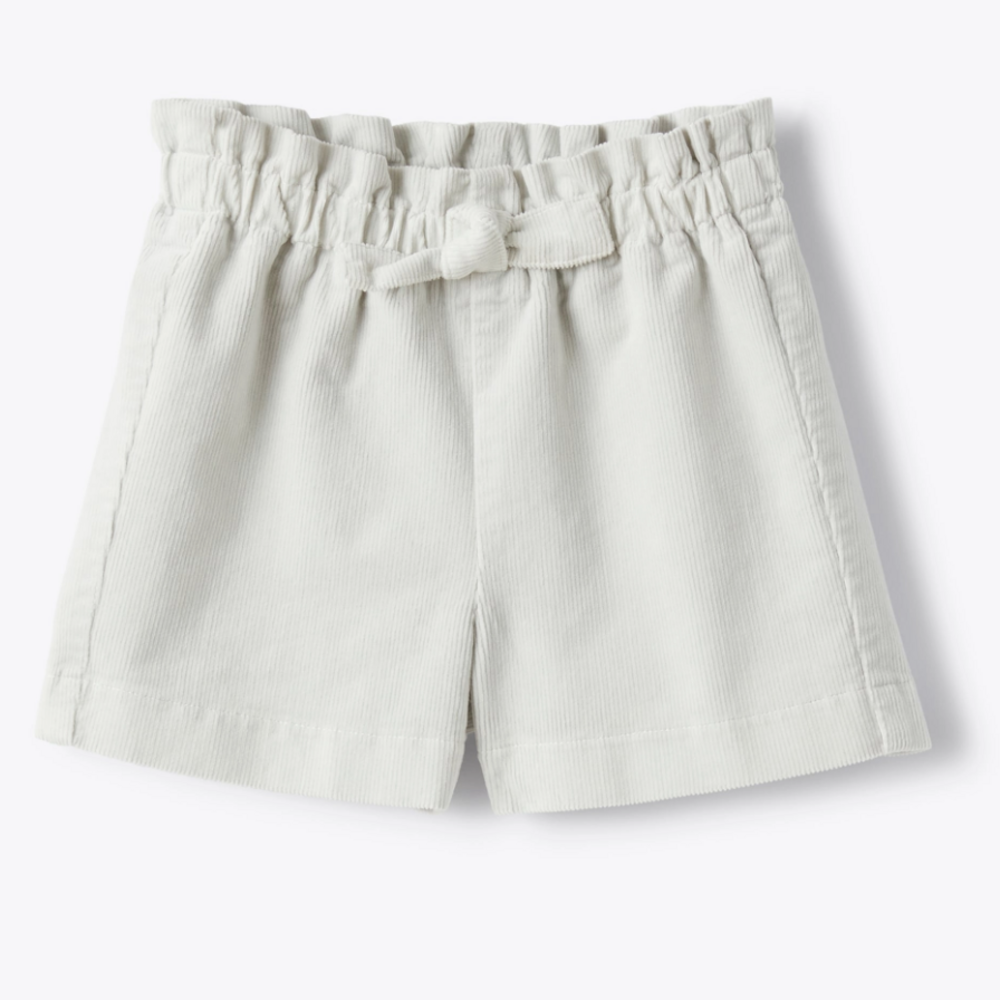 Short fluweel met strikje Steam grey