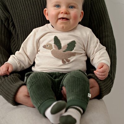 Broek velours rib - Wiggle and Waddle Groen Broek velours rib - Wiggle and Waddle Groen