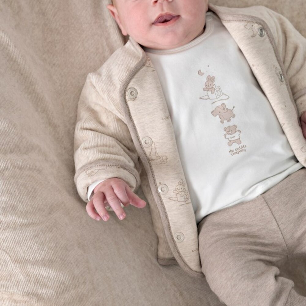Omkeerbaar jasje velours rib - The Cuddle Company Taupe melange Omkeerbaar jasje velours rib - The Cuddle Company Taupe melange