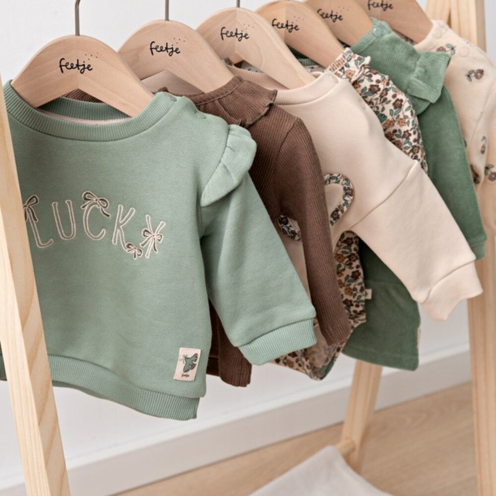 Jurk velours rib - Lucky Bloombird Jade Groen