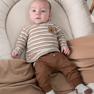 Longsleeve rib met streep - Tiny Timber Tales Grijs melange Longsleeve rib met streep - Tiny Timber Tales Grijs melange