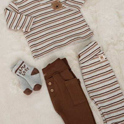 Longsleeve rib met streep - Tiny Timber Tales Grijs melange Longsleeve rib met streep - Tiny Timber Tales Grijs melange
