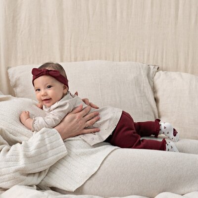 Jurk AOP - My Little Love Taupe melange Jurk AOP - My Little Love Taupe melange