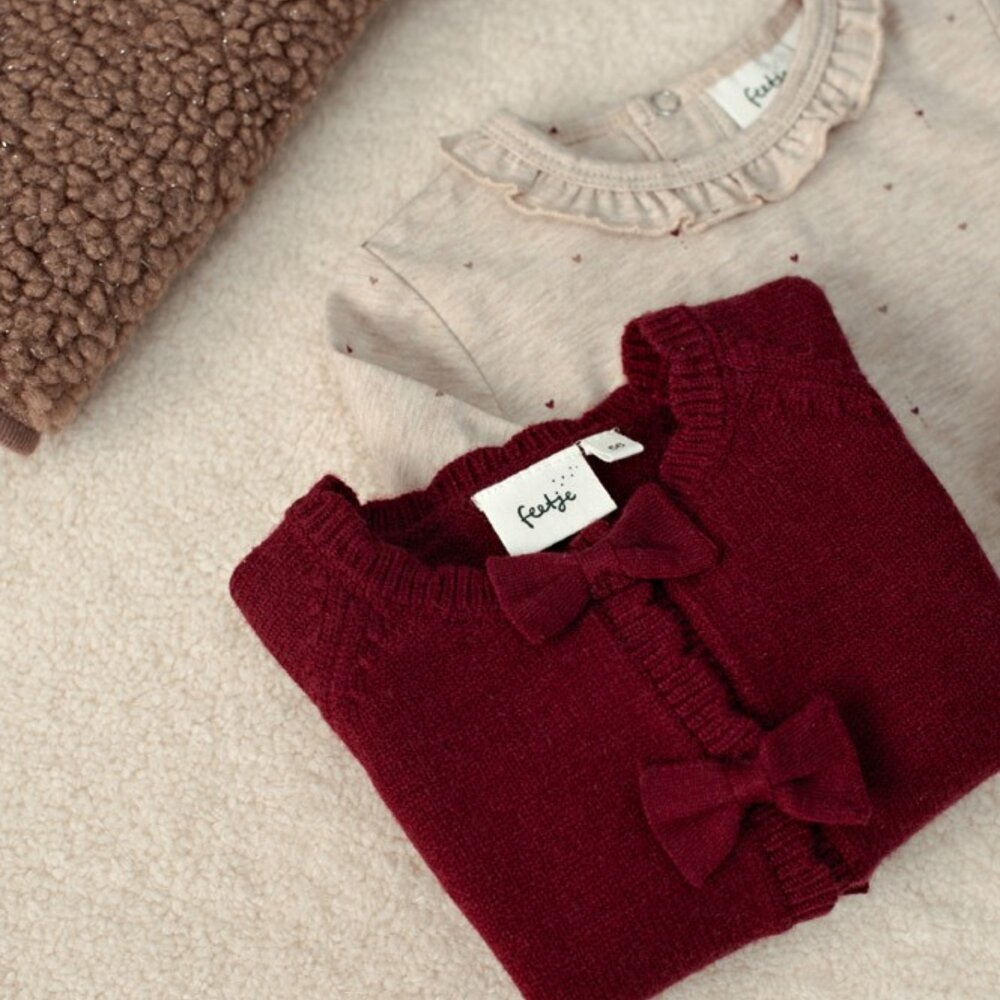 Vestje gebreid - My Little Love Bordeaux