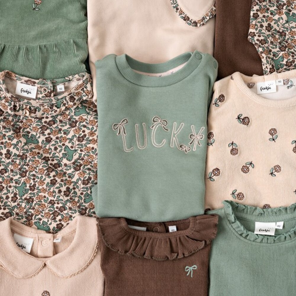 Jurk velours rib - Lucky Bloombird Jade Groen
