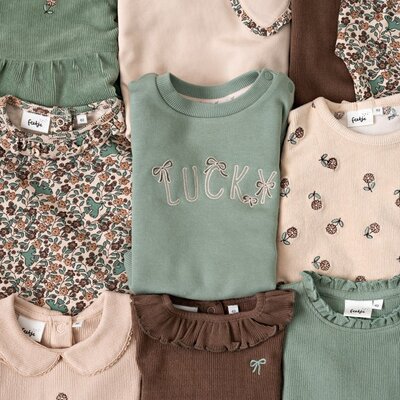 Jurk velours rib - Lucky Bloombird Jade Groen