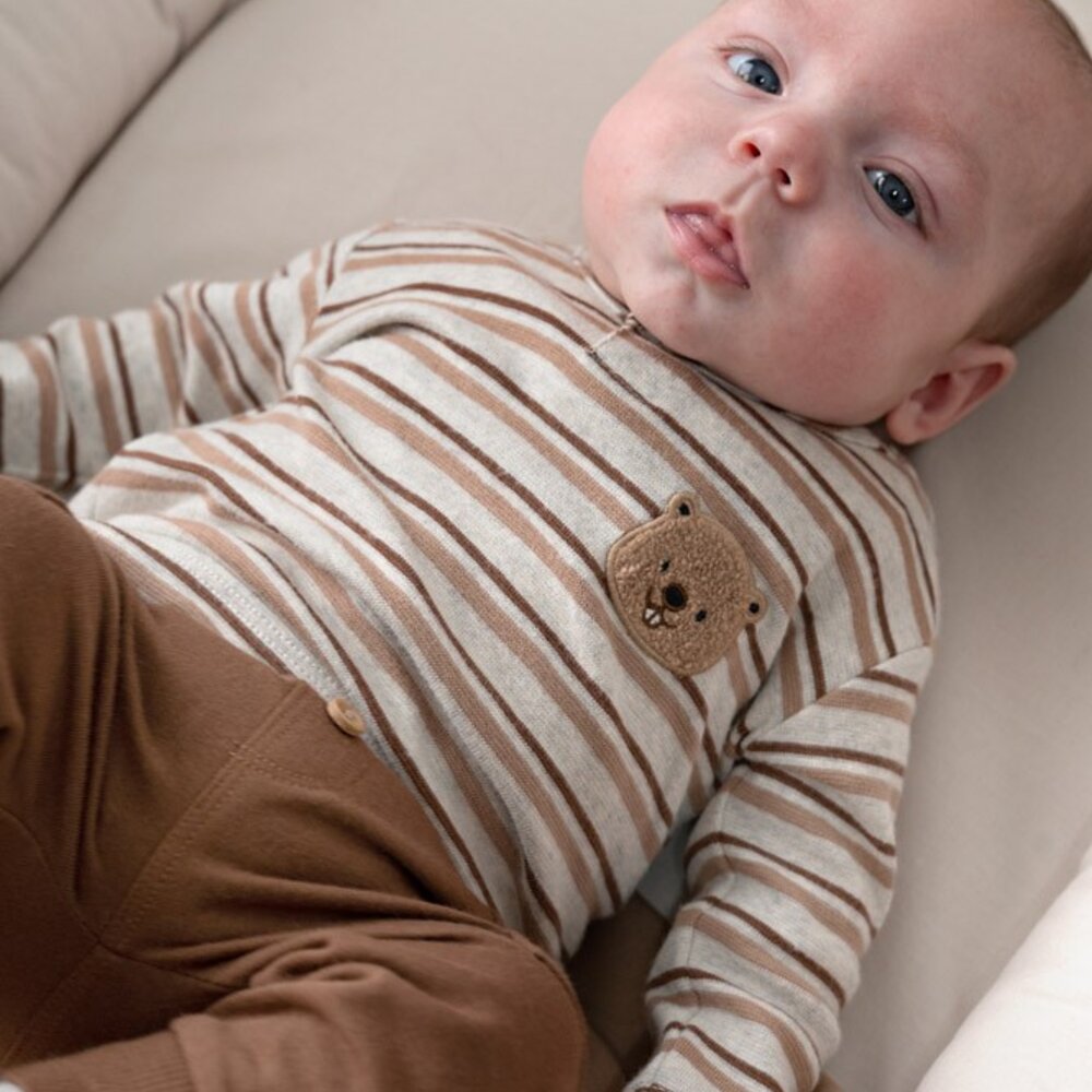 Longsleeve rib met streep - Tiny Timber Tales Grijs melange Longsleeve rib met streep - Tiny Timber Tales Grijs melange