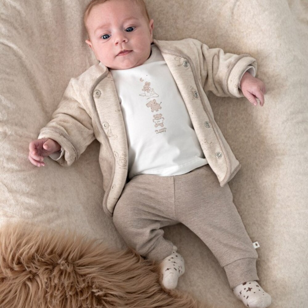 Omkeerbaar jasje velours rib - The Cuddle Company Taupe melange Omkeerbaar jasje velours rib - The Cuddle Company Taupe melange