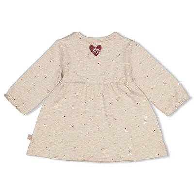 Jurk AOP - My Little Love Taupe melange Jurk AOP - My Little Love Taupe melange