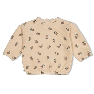 Sweater velours rib met borduursels - Lucky Bloomb Offwhite Sweater velours rib met borduursels - Lucky Bloomb Offwhite