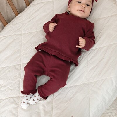 Legging pointelle rib - My Little Love Bordeaux Legging pointelle rib - My Little Love Bordeaux