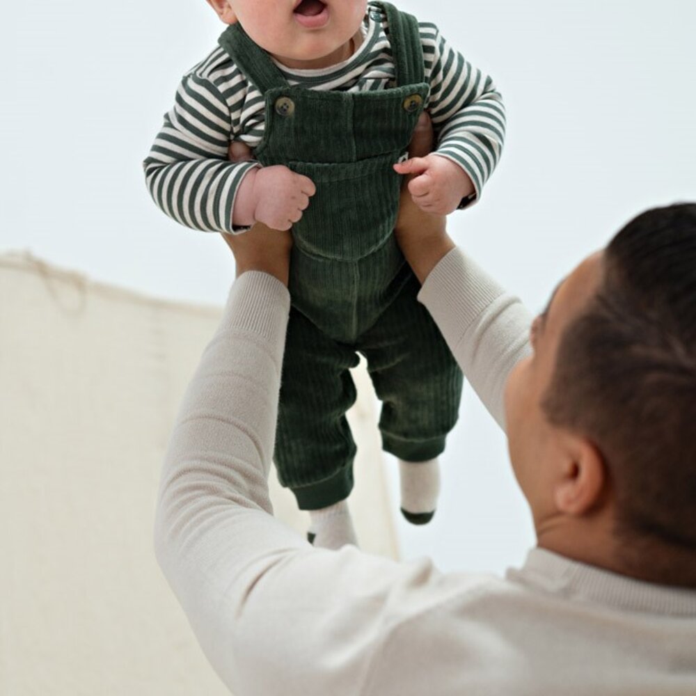 Longsleeve rib met streep - Wiggle and Waddle Groen Longsleeve rib met streep - Wiggle and Waddle Groen