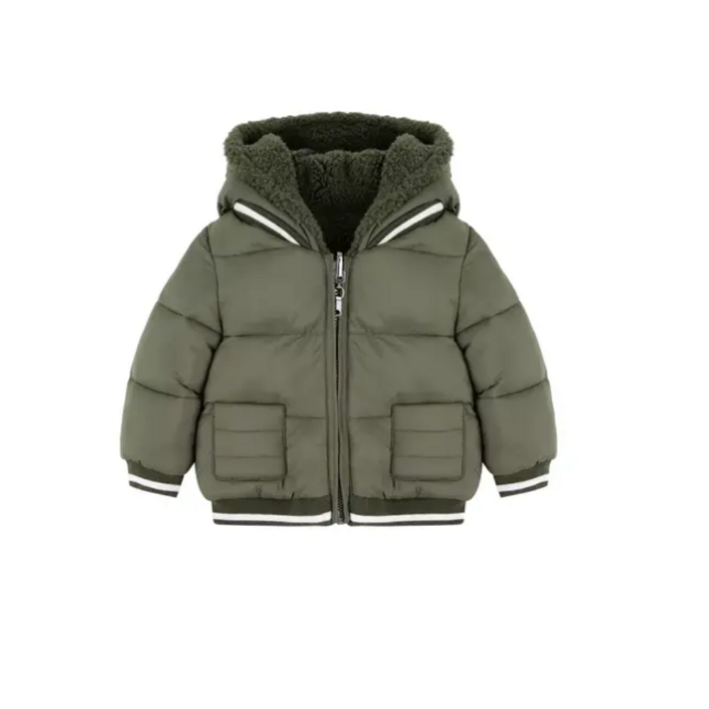 Jas met kap omkeerbaar Kaki Foncé Jas met kap omkeerbaar Kaki Foncé