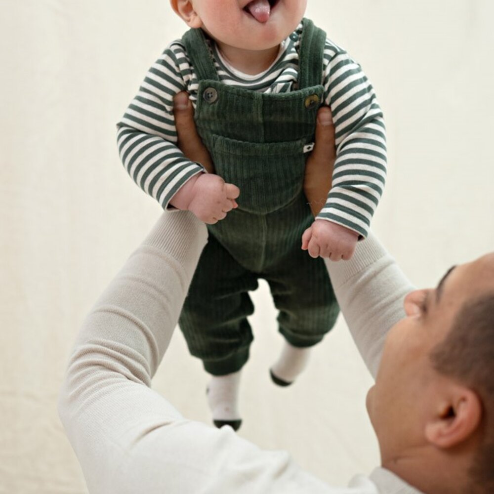Longsleeve rib met streep - Wiggle and Waddle Groen Longsleeve rib met streep - Wiggle and Waddle Groen