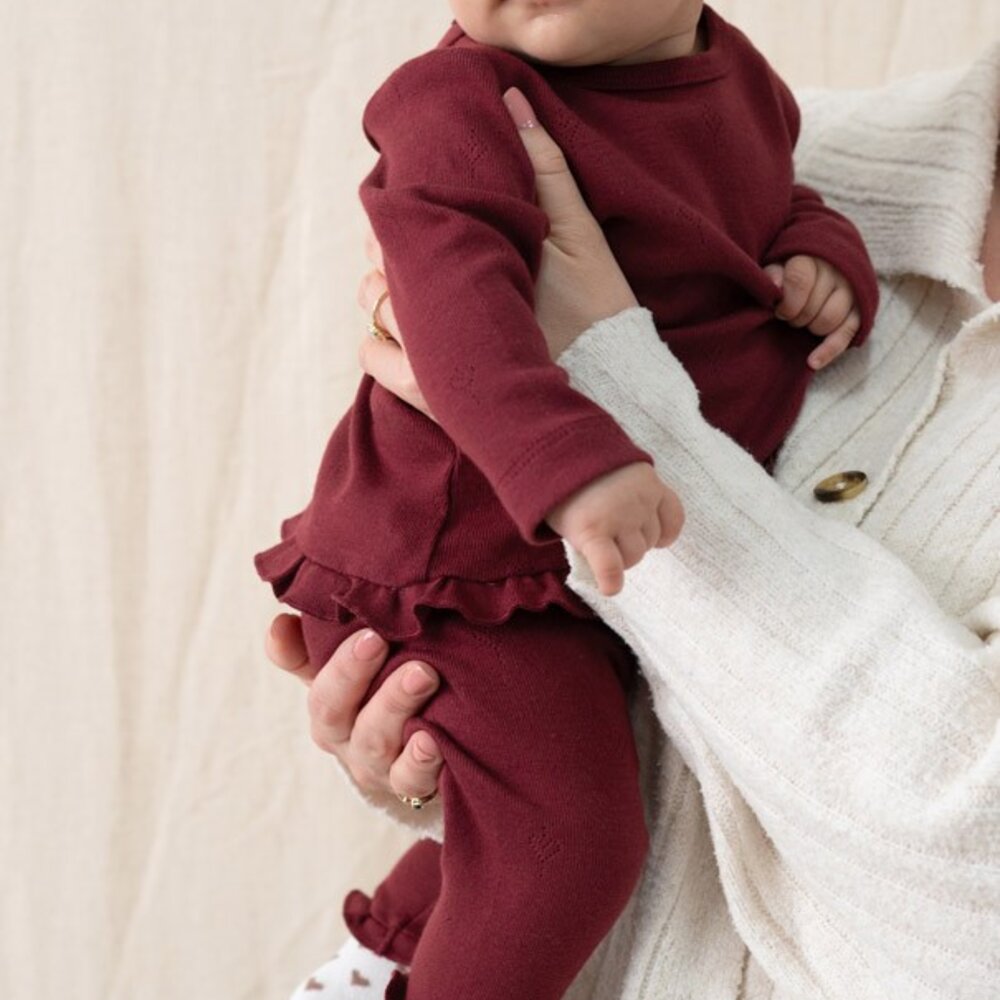 Legging pointelle rib - My Little Love Bordeaux Legging pointelle rib - My Little Love Bordeaux