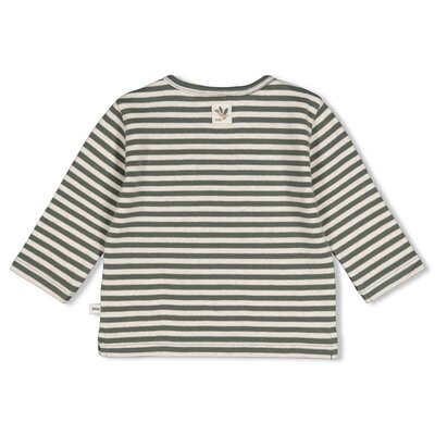 Longsleeve rib met streep - Wiggle and Waddle Groen Longsleeve rib met streep - Wiggle and Waddle Groen