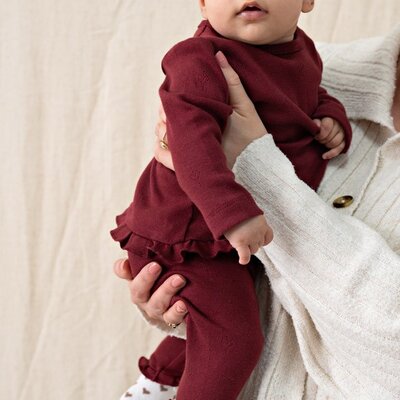 Legging pointelle rib - My Little Love Bordeaux Legging pointelle rib - My Little Love Bordeaux