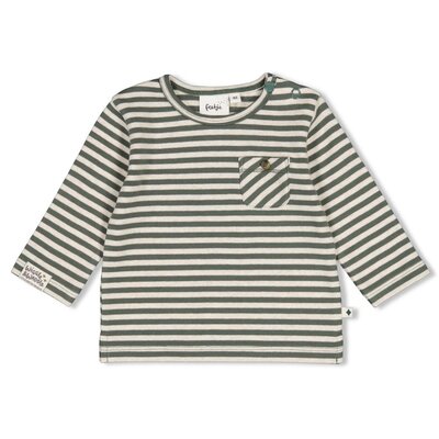 Longsleeve rib met streep - Wiggle and Waddle Groen Longsleeve rib met streep - Wiggle and Waddle Groen