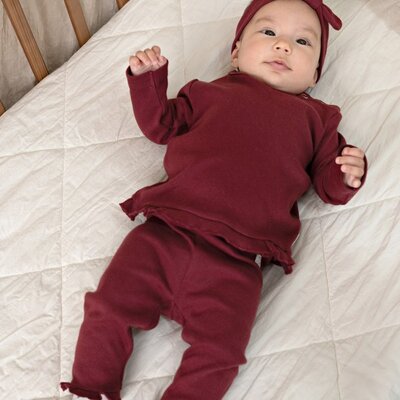 Legging pointelle rib - My Little Love Bordeaux Legging pointelle rib - My Little Love Bordeaux