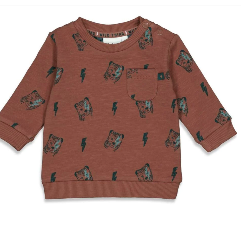 Sweater AOP - Wild Thing roodbruin