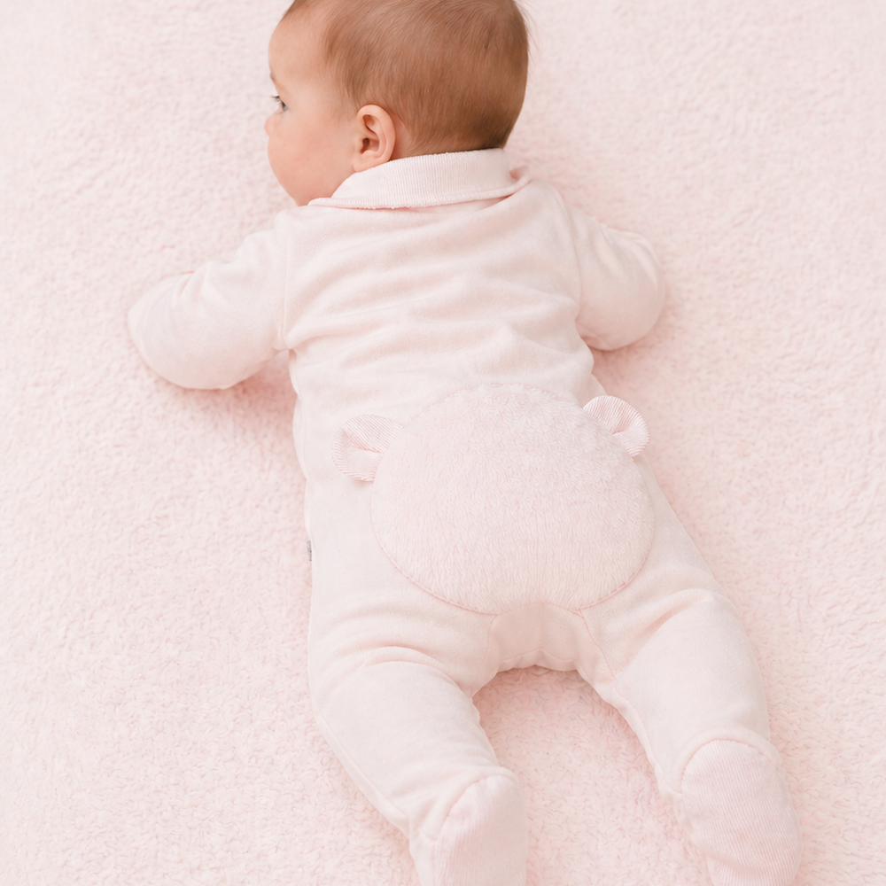 Babypakje teddy bear backside fur FIRST®One collec Blush pink Babypakje teddy bear backside fur FIRST®One collec Blush pink