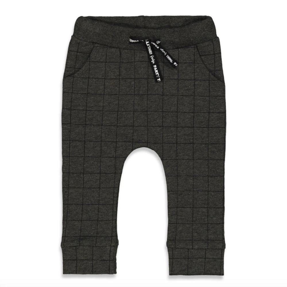 Jogging broek met ruit grijs