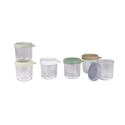 Set van 6 glazen bewaarpotjes 250 ml Set van 6 glazen bewaarpotjes 250 ml