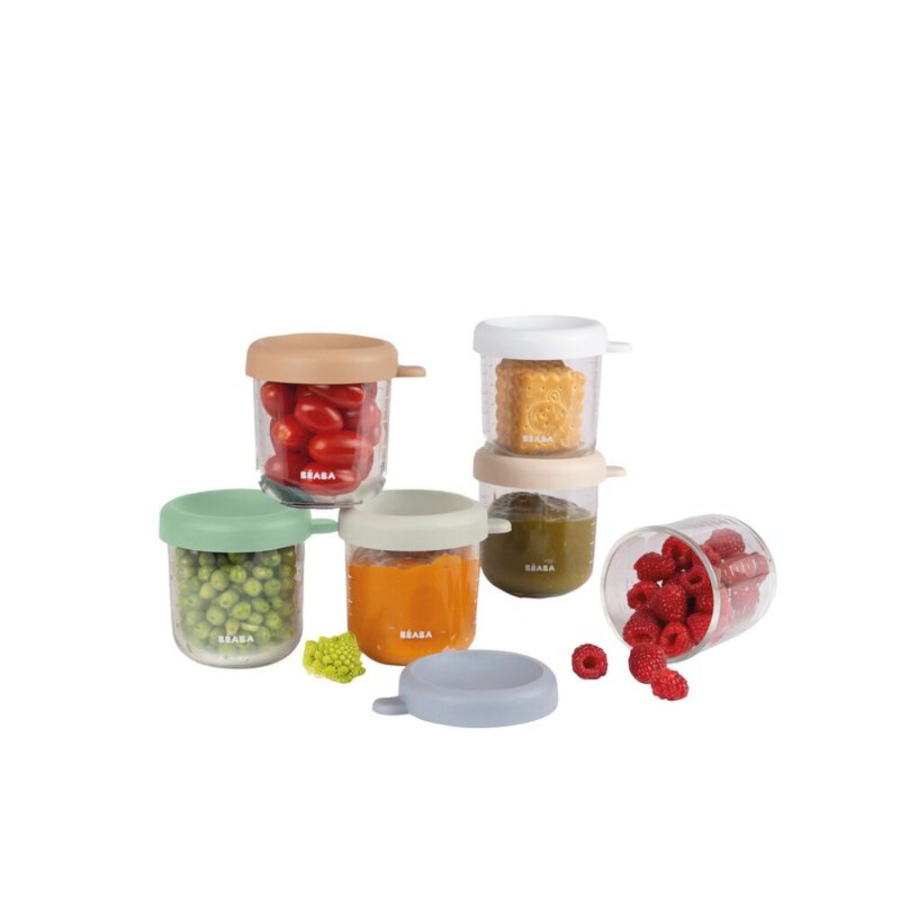 Set van 6 glazen bewaarpotjes 250 ml Set van 6 glazen bewaarpotjes 250 ml