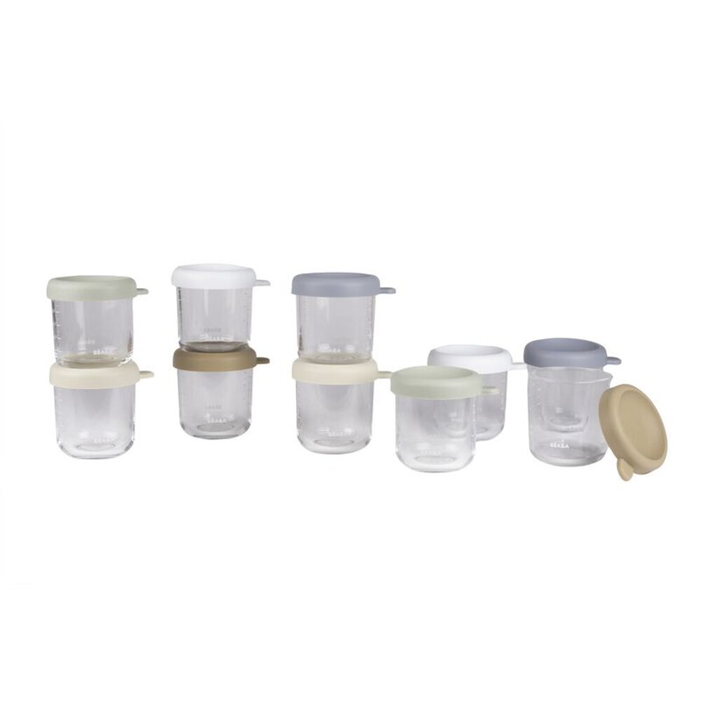 Set van 10 glazen bewaarpotjes 250 ml Set van 10 glazen bewaarpotjes 250 ml