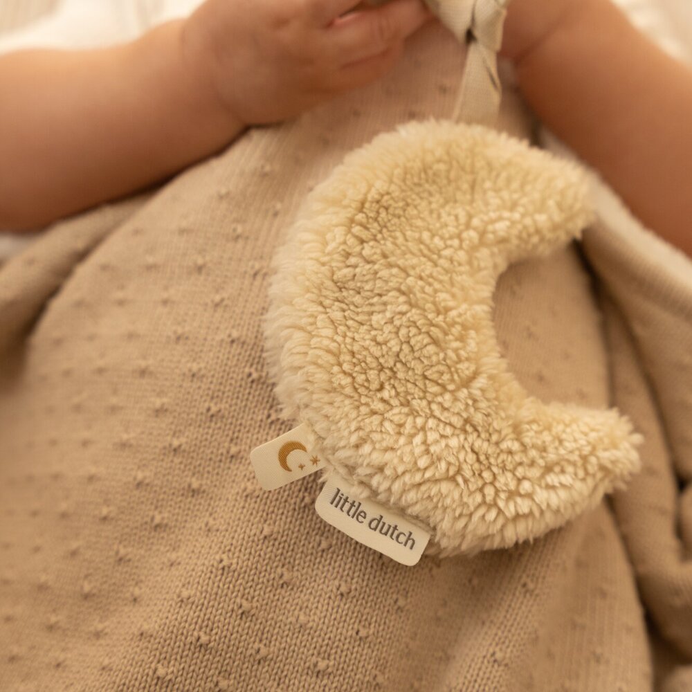 Wiegdeken gebreid/fleece Pure Soft Beige Wiegdeken gebreid/fleece Pure Soft Beige