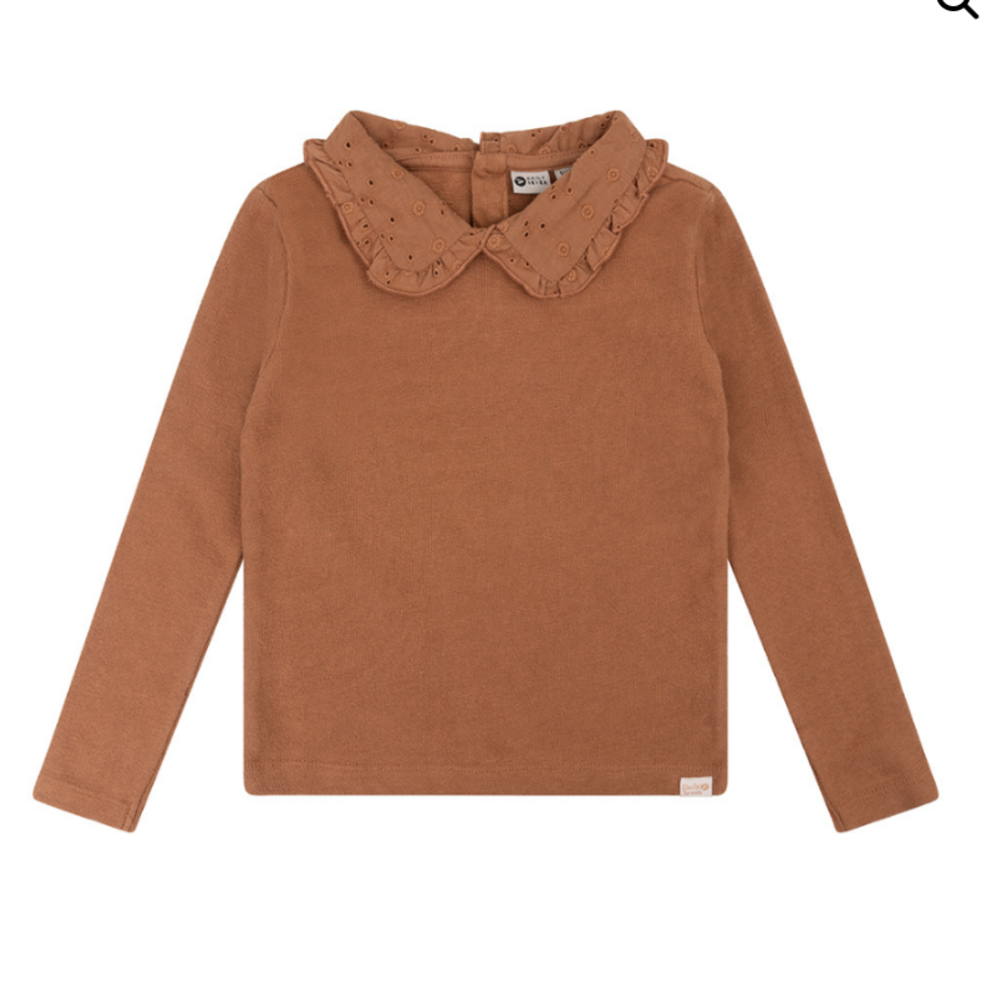 T-shirt met kraagje Tawny Brown