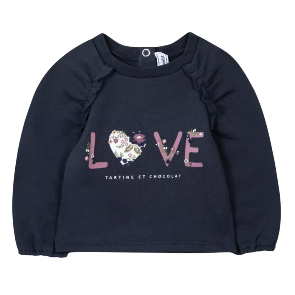 Sweater blauw love Marine