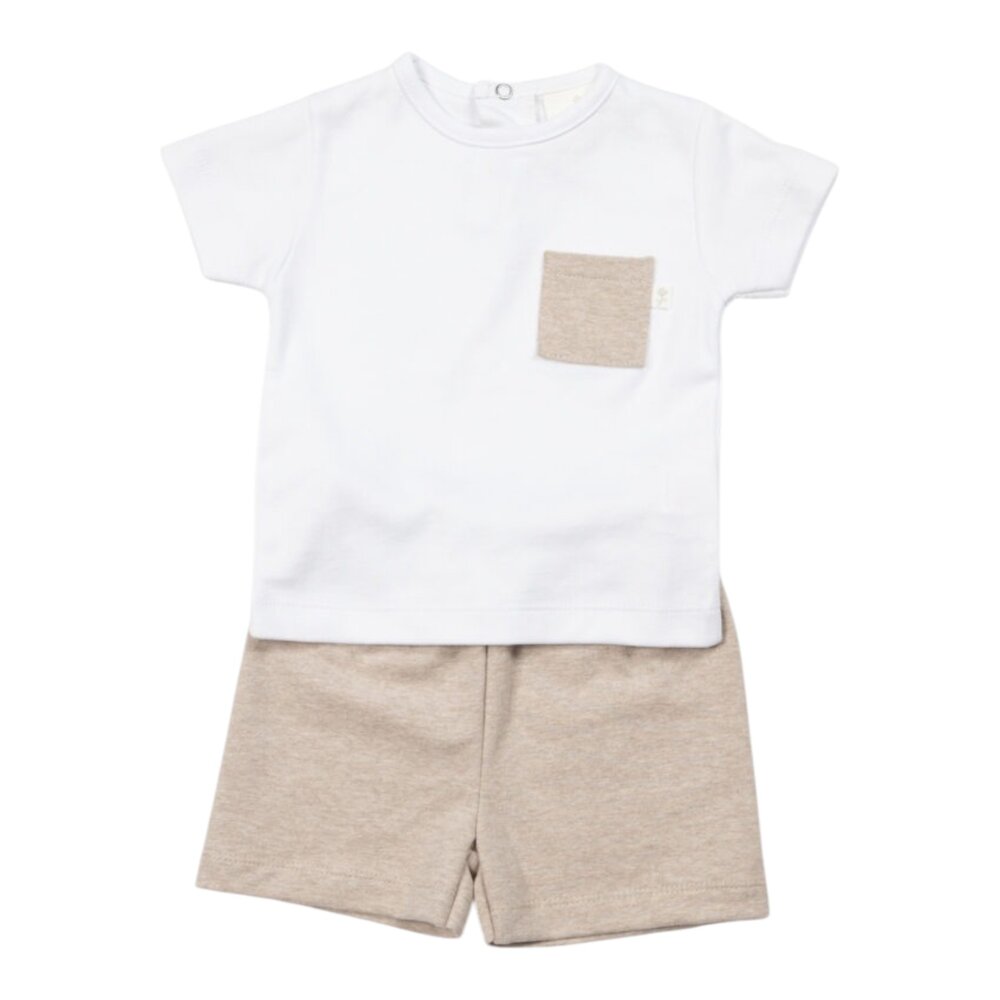 Pyjama César Wit/beige Pyjama César Wit/beige