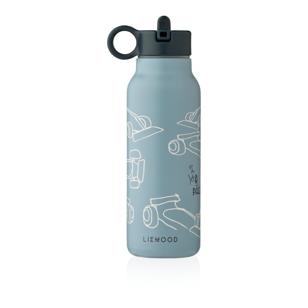 Falk Water Bottle 350 ml Race cars/Beach blue Falk Water Bottle 350 ml Race cars/Beach blue