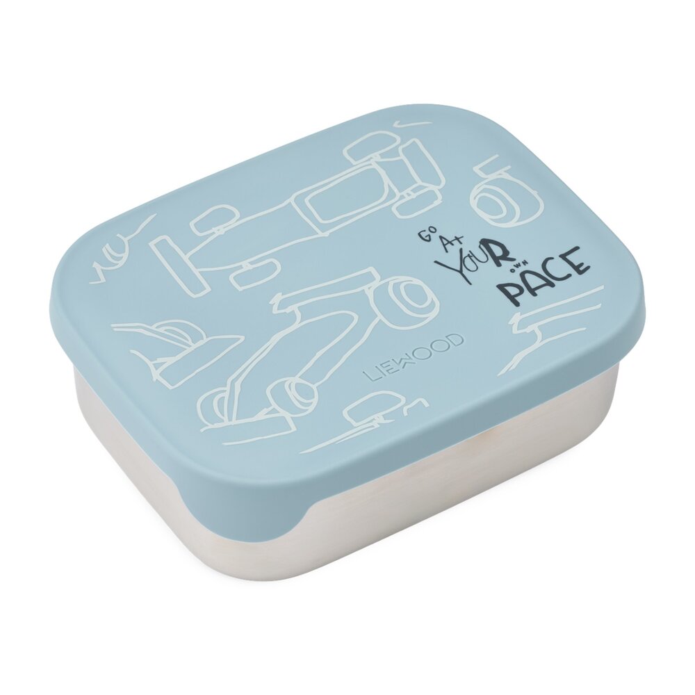 Arthur Printed Lunchbox Race cars/Beach blue Arthur Printed Lunchbox Race cars/Beach blue