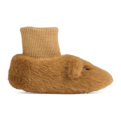 Beth Bear Plush Antislip babyslofjes Golden caramel Beth Bear Plush Antislip babyslofjes Golden caramel