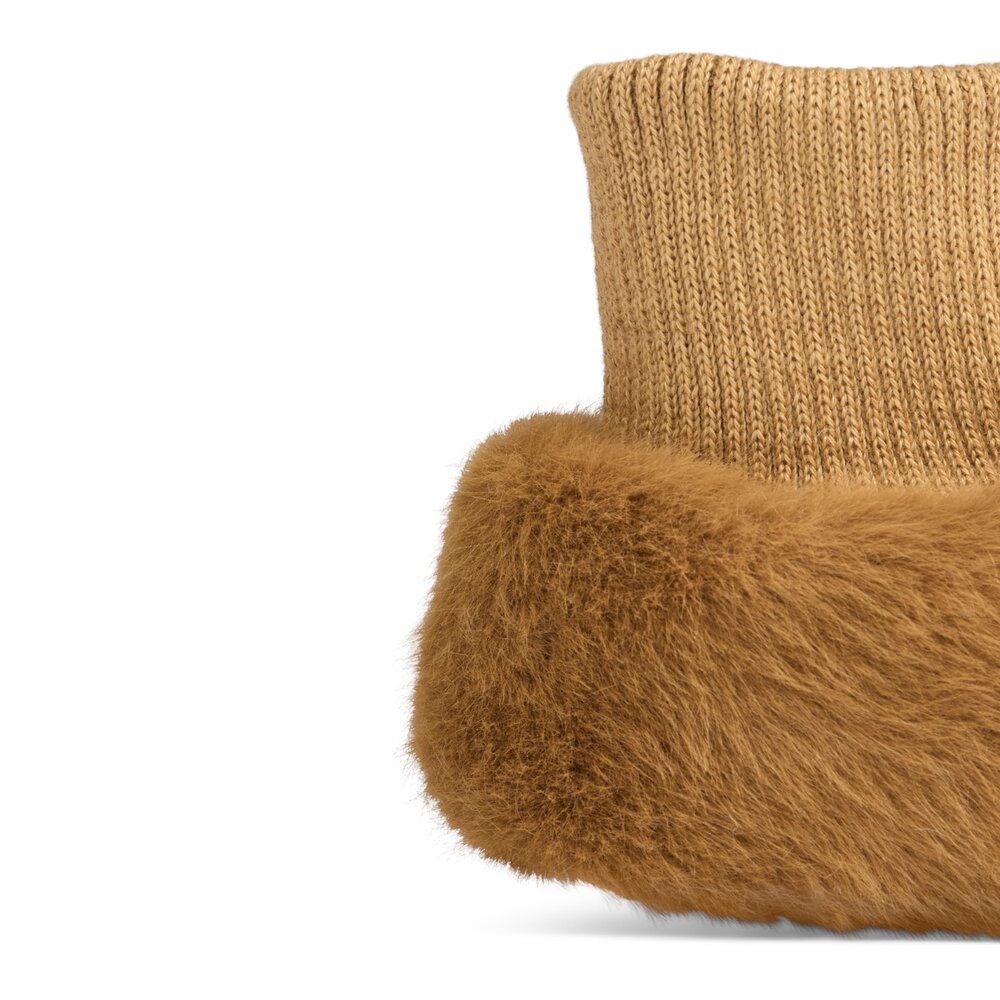 Beth Bear Plush Antislip babyslofjes Golden caramel Beth Bear Plush Antislip babyslofjes Golden caramel