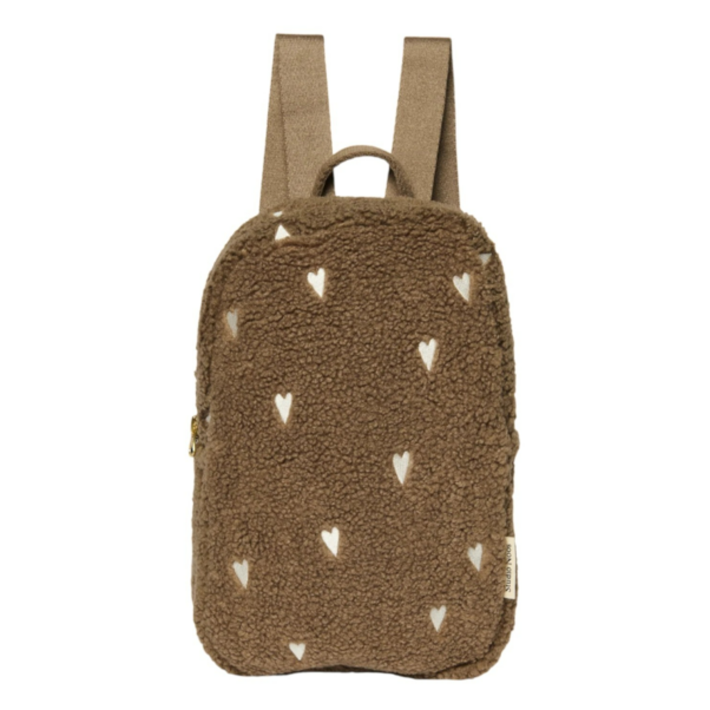 Rugzak brown teddy hartjes + naam Rugzak brown teddy hartjes + naam