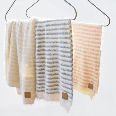 Furry Knit Deken Vanilla White Furry Knit Deken Vanilla White