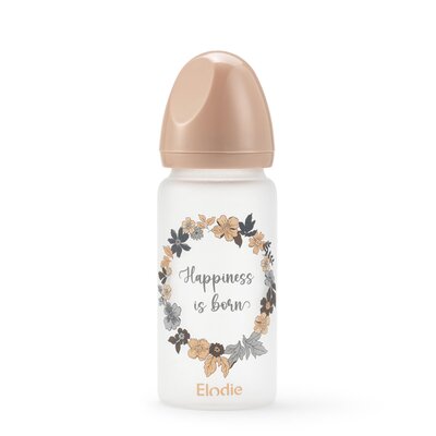 Glazen baby fles met siliconen speen 0m+ Blue Gar