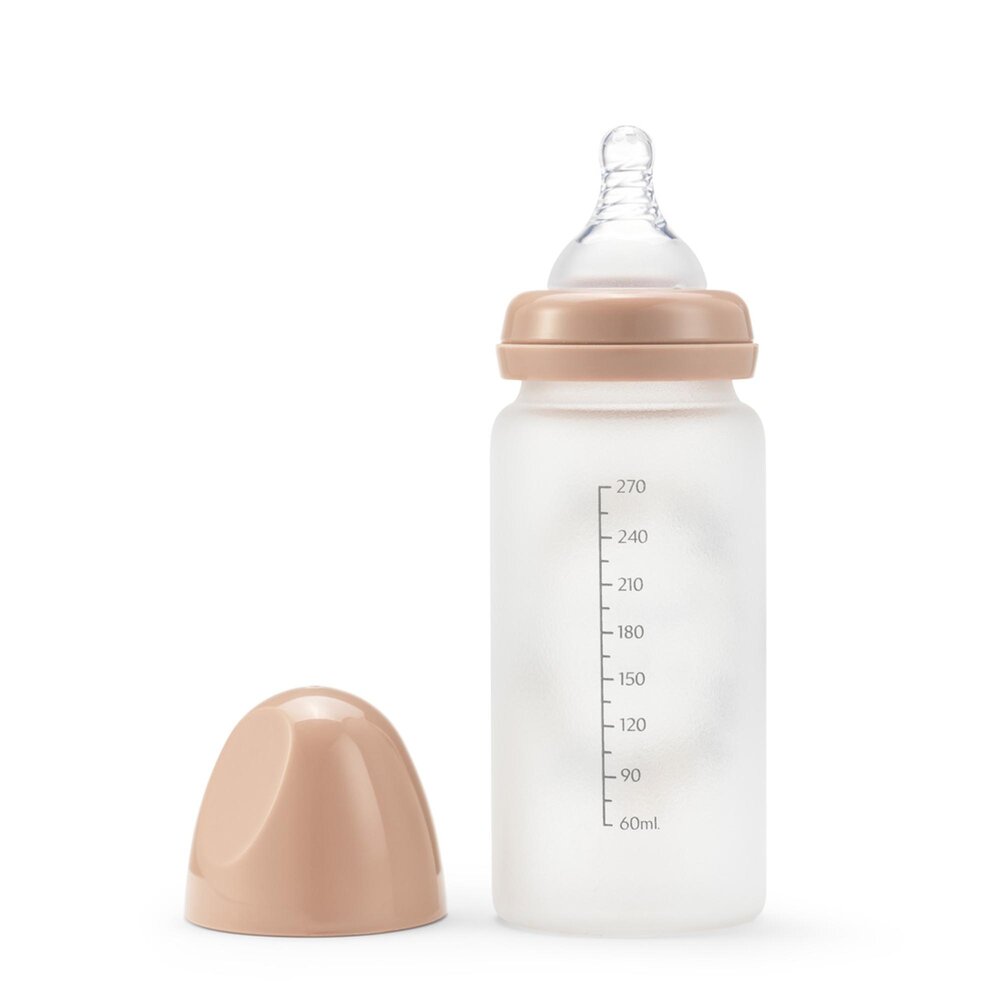 Glazen baby fles met siliconen speen 0m+ Blue Gar