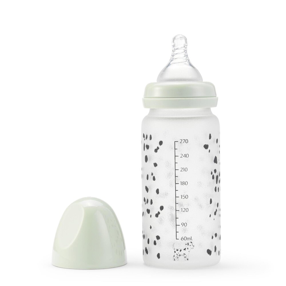 Glazen baby fles met siliconen speen 0m+ Dalmatia