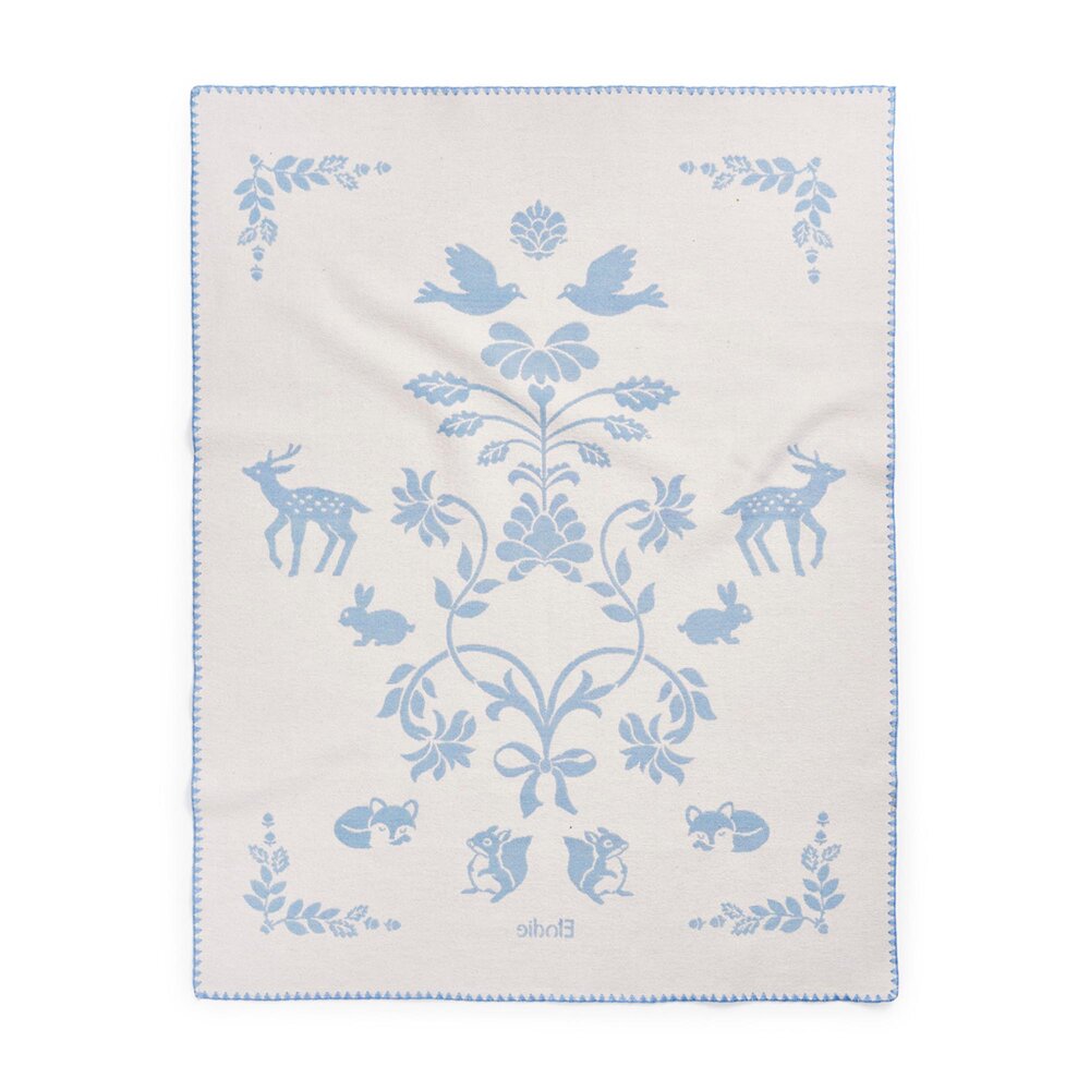 Jacquard Deken Katoen Blueberry Blue