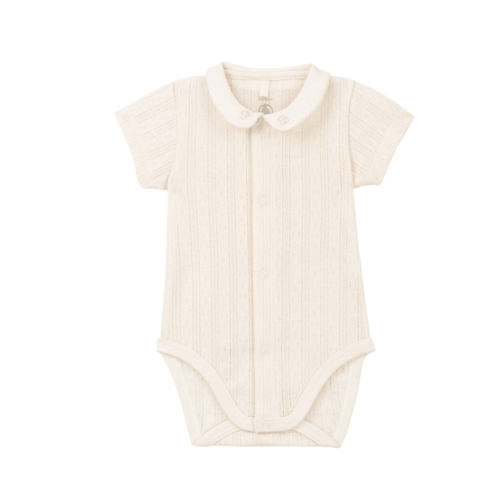 Body korte mouwen met kraagje MILK blanc cass