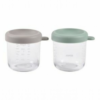 Set van 2 glazen bewaarpotjes 250 ml Green/Gazelle Set van 2 glazen bewaarpotjes 250 ml Green/Gazelle