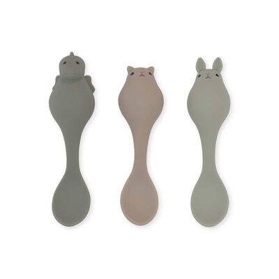 3 pack friends spoon silicone onyx