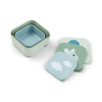 Snack box set 3 pcs Happy clouds Green Snack box set 3 pcs Happy clouds Green