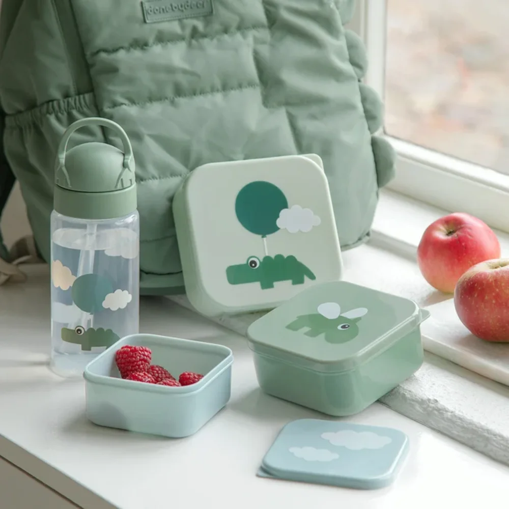 Snack box set 3 pcs Happy clouds Green Snack box set 3 pcs Happy clouds Green